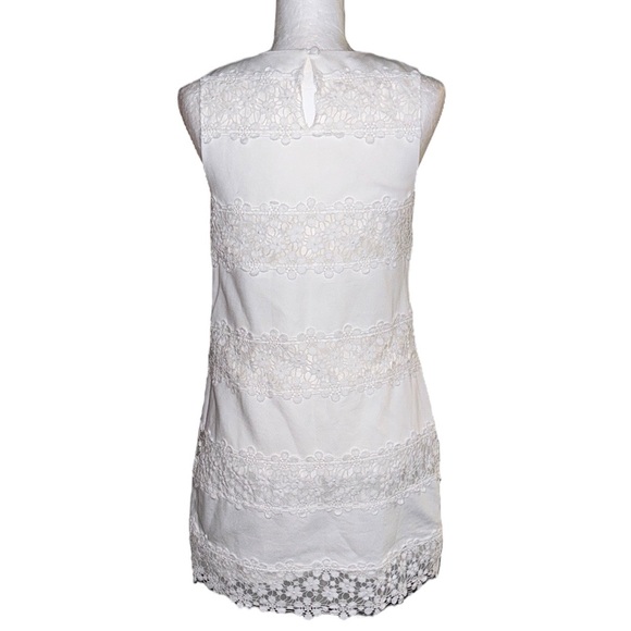 J. Crew White Crochet Floral Lace Stripe Shift Mini Dress - 2 - Picture 10 of 15
